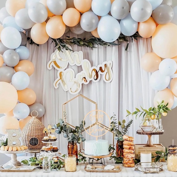 Set of 7 Wooden Baby in Bloom Cake Topper or Vase Decoration - Picture 3 of 8